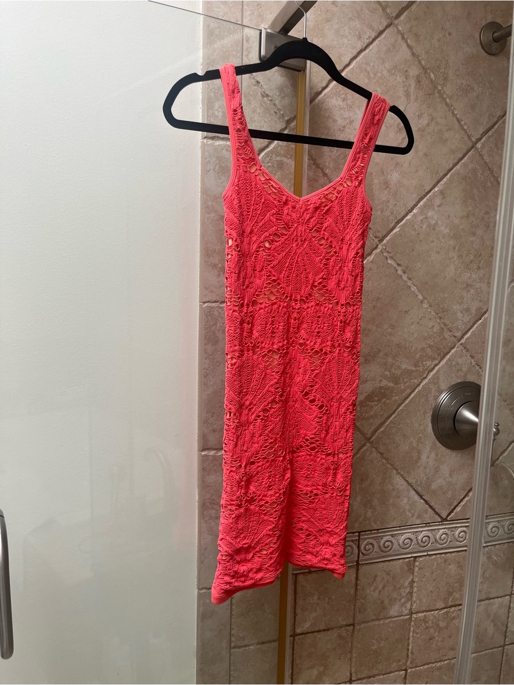 Free People Coral Crochet Tank Dress